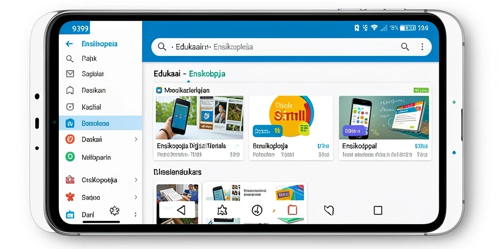 Antarmuka aplikasi Ensiklopedia yang informatif dan mudah dinavigasi.