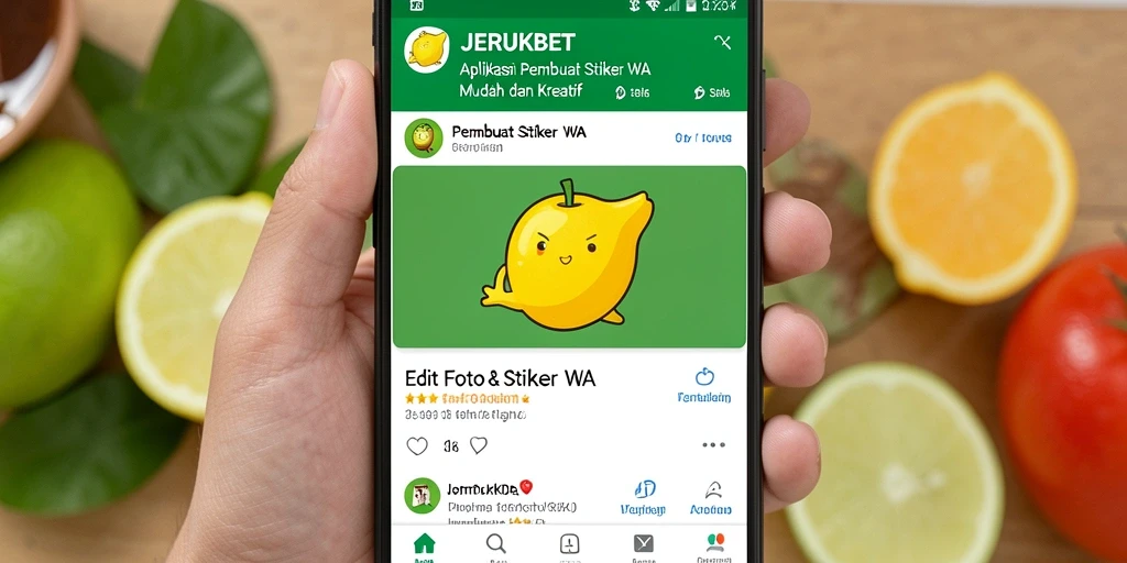 Tampilan utamanya menampilkan berbagai fitur Pembuat Stiker WA.