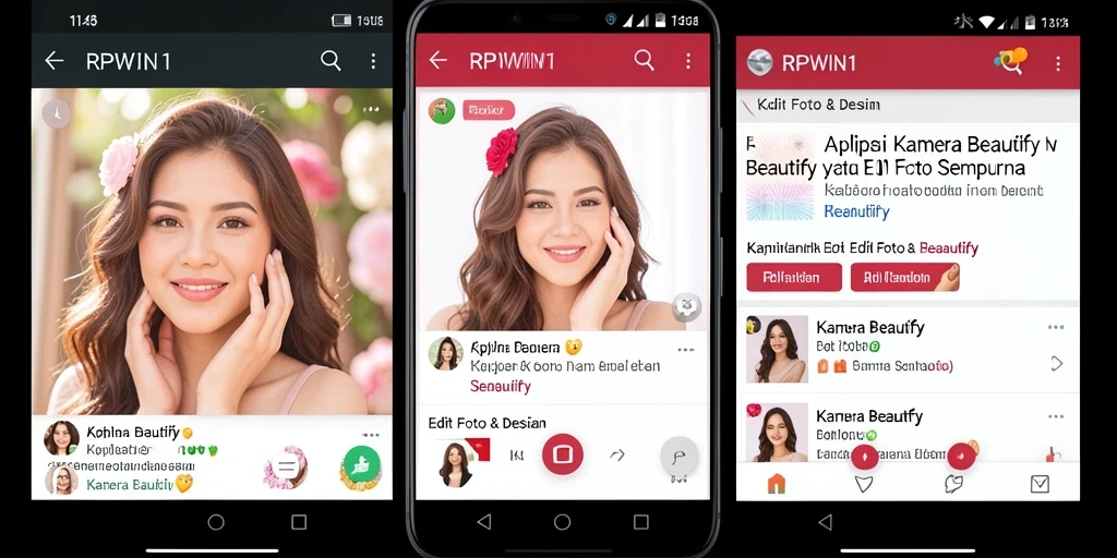 Antarmuka RPWIN1 menampilkan efek editan foto yang menarik.