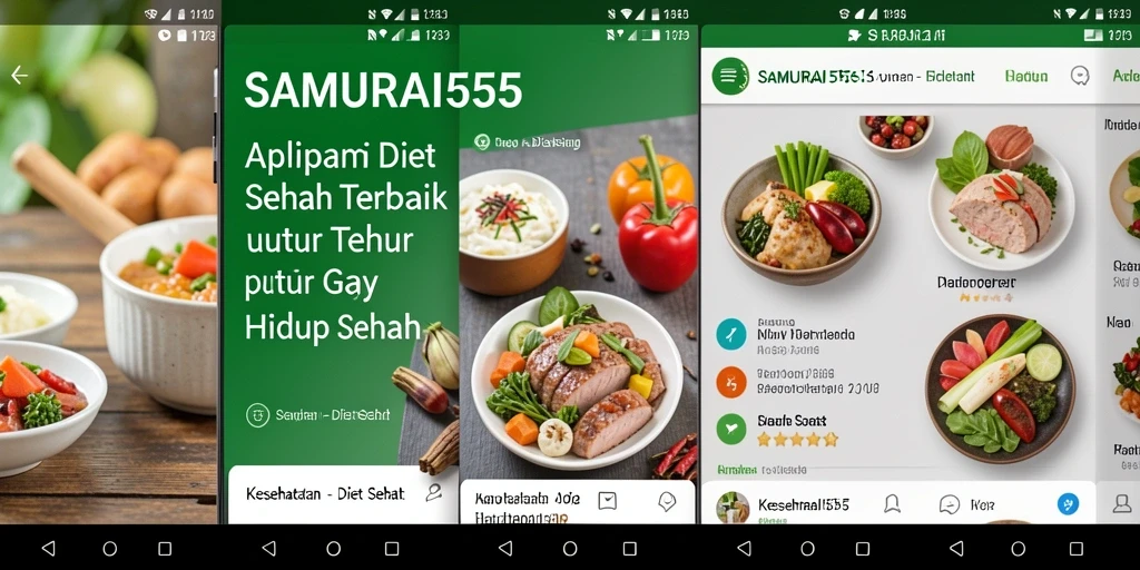 Antarmuka SAMURAI555 menampilkan fitur Diet Sehat yang menarik dan mudah digunakan.