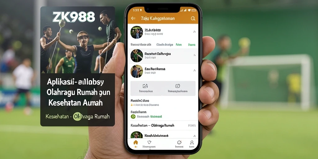 Antarmuka aplikasi ZK988 dengan berbagai fitur olahraga di rumah.