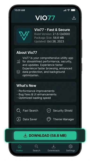 Tampilan halaman APK vio77