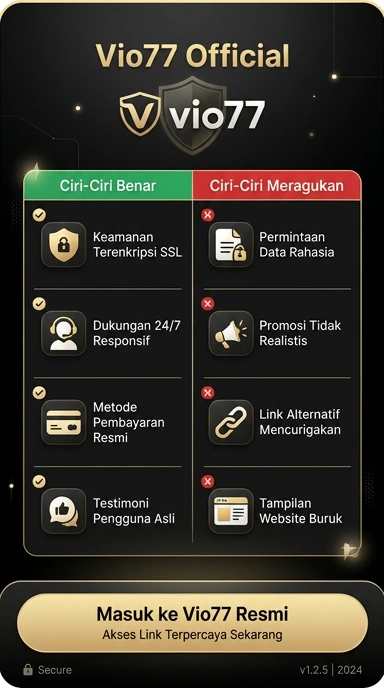 Tampilan kanal resmi vio77